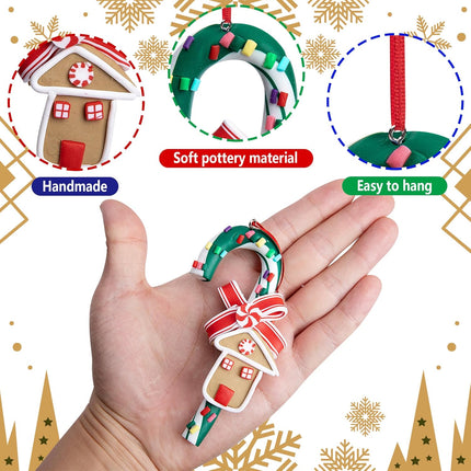 moonoom 9pcs Christmas Lollipop Ornament,Christmas Candies Polymer Clay Ornament,Xmas Decor Candy Cane Hanging Decorations,Sweets Candy Pendant Xmas Tree Party Supplies (Lollipop)