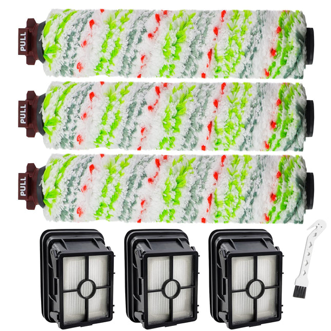 Crosswave Brush Roll And 1866 Filters For Bissel Crosswave 2306A Crosswave 1785 Series Vacuum 3 Pack 2460 Multisurface Brush Rolls & 3 Pack 1866 Vacuum Filters
