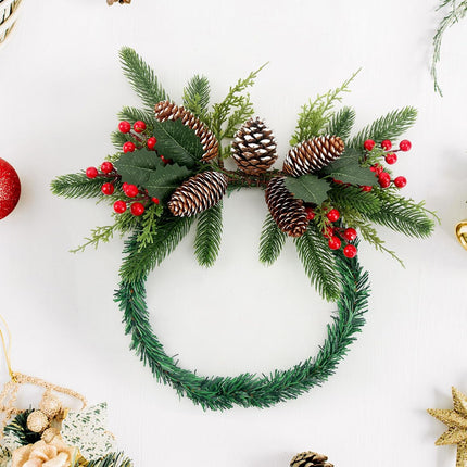 2 Pcs Christmas Swag Xmas Mail Box Swag with Pine Collection Artificial Christmas Mail Box Swag Flocked Pine Swag Pine Cones Door Swag for Christmas Holiday Party Door Wall Hanging