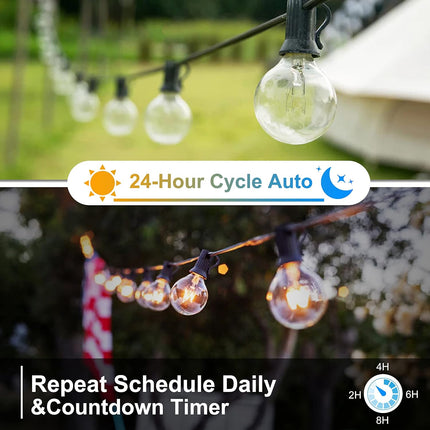 Outdoor Dimmer for String Lights, 560W Outdoor Dimmer Plug with Timer, IP65 Weatherproof Plug-in Dimmer Switch, 100FT Wireless Remote Control Dimmer for Led Lights or Lamp Patio Lights (3 Prong Plug)