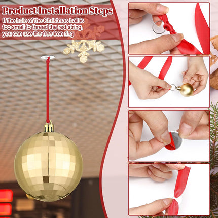 36 Pcs Christmas Hanging Balls Ornaments for Ceiling, Shatterproof Christmas Balls, Hanging Ceiling Xmas Ball for Xmas Tree Holiday Party Indoor Decorations(Red, Gold)