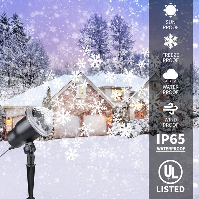Christmas Projector Lights Outdoor, Holiday Snow Projector with Remote Control, Decorative Snowflake Lighting for Christmas Year Birthday Party