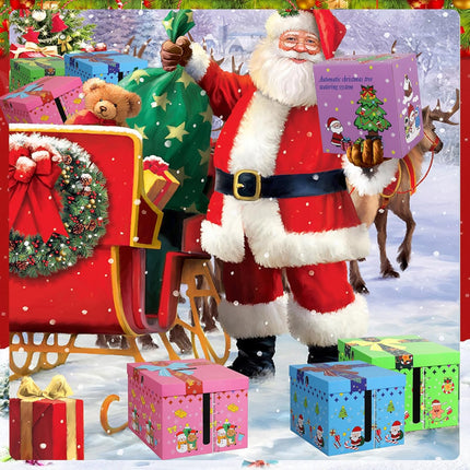 Automatic Christmas Tree Watering System - Christmas Decorations Automatic Christmas Tree Waterer Looks Like a Present Box - Santa’s Tree Helper Keeps Your Live Tree Healthy and Green (3BOX - P-B-G)