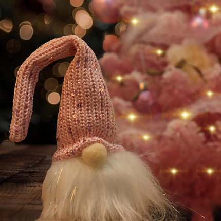 Small Christmas Tree - Mini Christmas Tree Flocked Comes with Decorations, Small Pink Christmas Tree 24 in, Decorated Christmas Tree, Tabletop Christmas Tree Pink Flocked