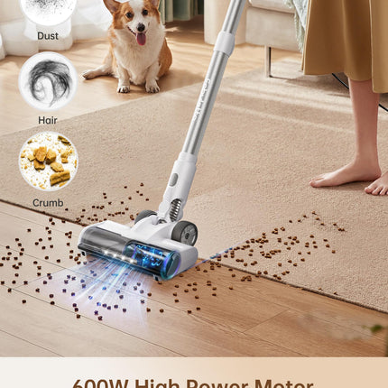 Fabuletta 23Ft Corded Stick Vacuum, 600W Power Stick Vacuum Corded With Telescopic Alloy Tube, 6 In 1 Ultra Light Corded Vacuum Cleaner Converts To A Hand Vacuum, Great For Pet Hair & Hard Floor