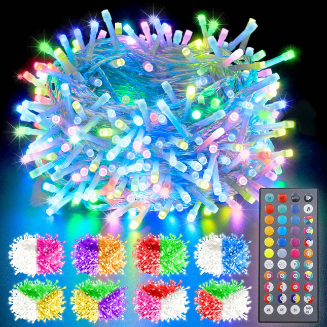 LitHome Color Changing Christmas Lights, 34 Colors 66Ft 200 LED String Lights with Remote, Plug in Christmas Tree Lights Indoor Outdoor Connectable for Halloween Wedding Party Christmas Decor