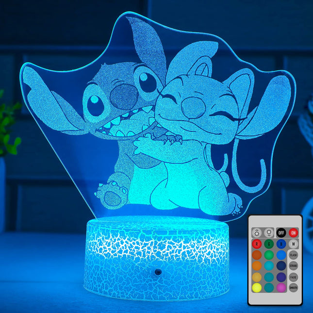 Stitch Night Light,Stitch Lamp with Remote & Smart Touch 16 Colors Changing Dimmable Anime Table Lamp, as Perfect Birthday Xmas Stitch s for Boys and Girls