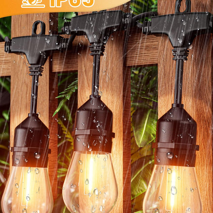 Svater Outdoor String Lights 150FT, E26 Socket, 48pcs S14 Shatterpoof Bulbs, 1 Watt Dimmable 2700K Warm White, IP65 Waterproof Commercial Grade Patio Lights（3 Pack X 50FT）