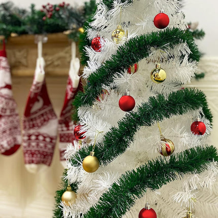 TURNMEON 2 Pack Total 66 Foot Christmas Garlands Greenery Decorations, Each 33 Ft Artificial Soft Green Pine Xmas Garland for Stairs Mantle Fireplace Christmas Decoration Outdoor Indoor Home Holiday