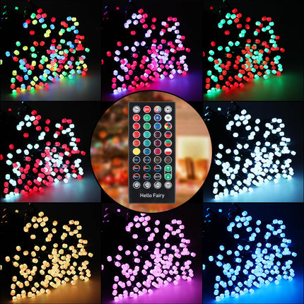 Color Change Smart Christmas Lights, 99FT 300 LED RGB Christmas String Lights Outdoor Indoor with Music Sync, Remote & App Control & Timer, Dimmable Tree Party Lights