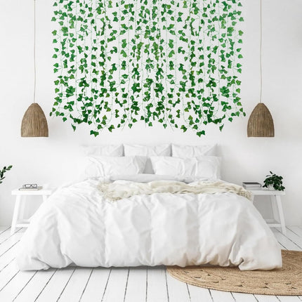 Fake Vines for Room Decor(24Pack168Ft) Aesthetic Artificial Plant Ivy Leaves Hanging Greenery Garlands for Home Bedroom Wall Wedding Christmas Party Office patio Indoor, Outdoor Garden Décor
