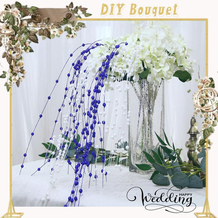 10 Pack 37" Long Artificial Glitter Berry Stem Decorative Branches Bead Sticks Fake Christmas Picks Royal Blue Ornaments for Christmas Tree Fireplace Holiday DIY Wreath Home Large Vase Decor