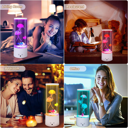 Stingmon Jellyfish Lamp, 16 Color LED Jellyfish Desk Lamp, Mood Lamp, Decorative Home and Office, Sleep Relaxation, Give Children, Teenagers, Girls, Boys, Adults Ideal Christmas Presents