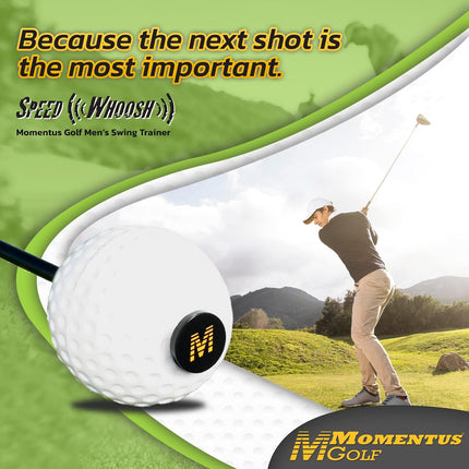 Momentus Speed Whoosh Golf Swing Trainer - Golf Swing Speed Trainer with Magnetic Sliding Timing Ball - Premium Swing Trainer Aid to Increase Golf Swing Speed 7 to 10 mph
