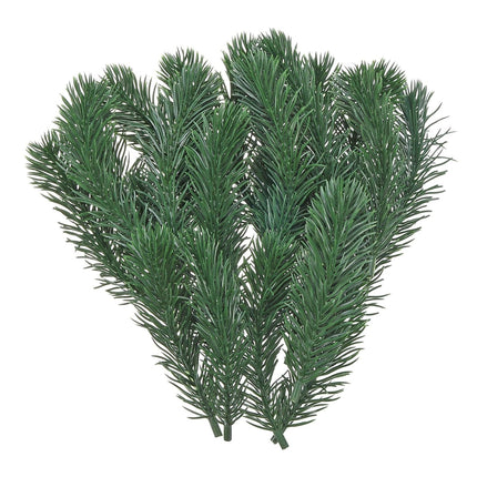PATIKIL 4.5" Artificial Green Pine Needles, 48 Pack Branches Small Twigs Stems Picks for Christmas Wreath Arrangement DIY Craft Wedding Party Home, Style 2