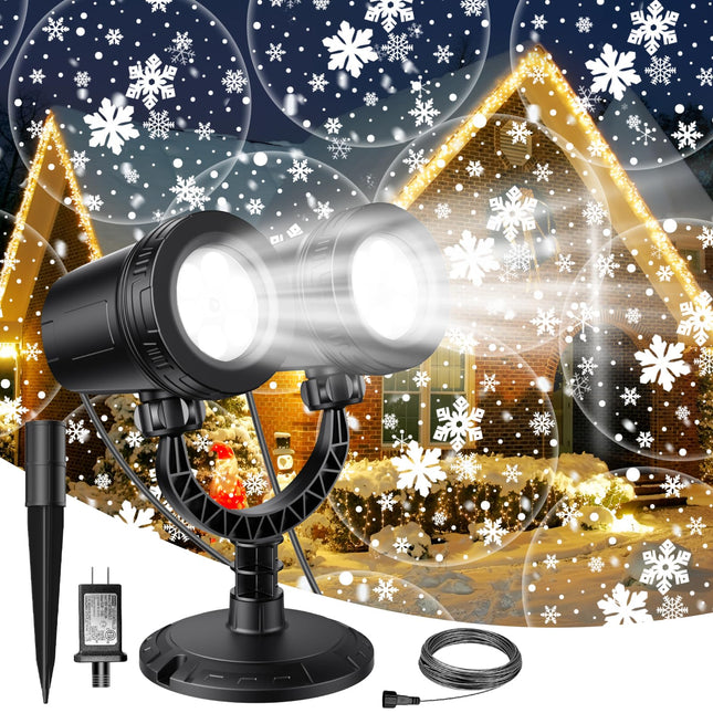 Christmas projector lights outdoor, d snowflake projector lights outdoor, Dual-Use for Desktop and Patio, IP65 Waterproof/Antizing, LED Christmas Projector for christmas decorations outdoor