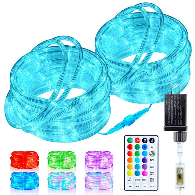 Minetom Color Changing Rope Lights Outdoor - 66ft 200 LED Halloween String Lights with Remote,18 Colors Connectable Rope Lights,Twinkle Halloween Lights for Outdoor Outside Bedroom Indoor Christmas