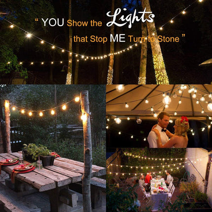Outdoor String Lights 75ft Patio Lights with 80 G40 Bulbs (5 Spare), Connectable Globe String Lights for Party Tents Patio Gazebo Porch Deck Bistro Backyard Balcony Pergola Decor, Black Wire…