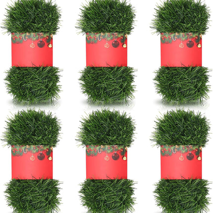 6 Pcs 100 ft Christmas Garland Artificial Greenery Garland 3.5 Inches Wide Pine Garland Soft Garland Christmas Decorations for Tree Stair Indoor Outdoor Fireplaces