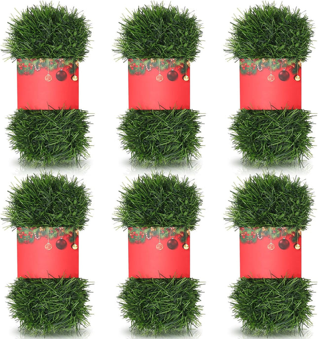 6 Pcs 100 ft Christmas Garland Artificial Greenery Garland 3.5 Inches Wide Pine Garland Soft Garland Christmas Decorations for Tree Stair Indoor Outdoor Fireplaces