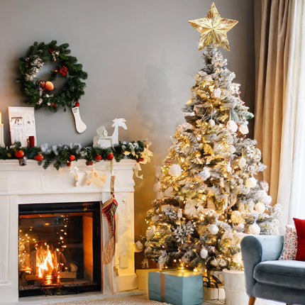Christmas Tree Topper Star Gold Christmas Tree Decorations Large Champagne Star Topper 8 x 11 x 2 Inches Glitter Sequin Star Xmas Holiday Decor for Christmas Tree