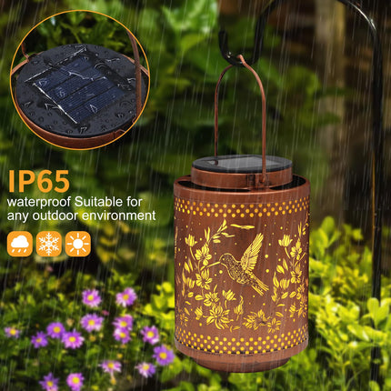 Hummingbird Solar Lanterns Garden Decor Birthday s for Women Mon Grandma Metal Hanging Solar Lights Waterproof Outdoor Decoration for Outside LED Lanterns for Yard Patio Lawn Pathway Landscape