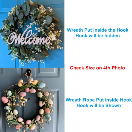Magnetic Wreath Hanger for Front Door, Wreath Hook Wreath Holder for Metal Door - Pack of 2