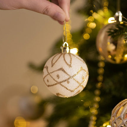 Valery Madelyn Christmas Ornaments Set, 30ct White and Gold Shatterproof Christmas Tree Decorations Ball Ornaments Bulk, 2.36 Inches Elegant Hanging Ornaments for Xmas Trees Holiday Decor