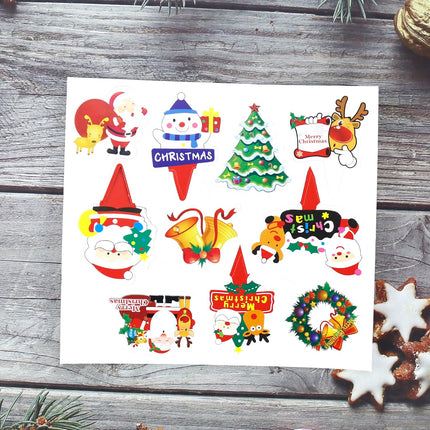 50pcs Christmas Cake Toppers Santa Claus Cake Picks Snowman Elk Tree Design Winter Cake Toppers Toothpicks Baby Shower Birthday Xmas Party Cake Decoration Supplies