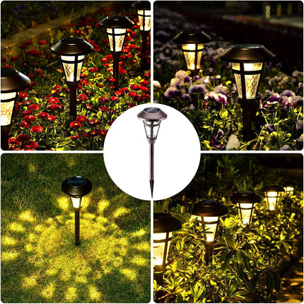 Solpex Solar Pathway Lights Outdoor,6 Pack Solar Garden Lights, Bronze Finshed, Waterproof Solar Walkway Lights Outdoor Lawn