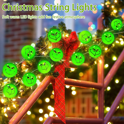 [Timer & 8 Modes] Battery Operated Christmas Lights, Christmas Decorations for Tree, 10Ft 20LED Waterproof Christmas String Lights for Christmas Tree Wreath Window Wall Home Yard Indoor Outdoor Decor