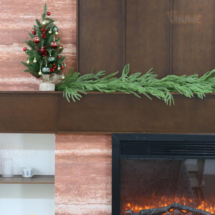 28 Inch Tabletop Christmas Tree, 2.33 Ft Artificial Small Little Real Natural Touch Pine Tree with Red Berries Pine Cones Merry Christmas for Indoor Table Desk Home Bedroom Christmas Decorations