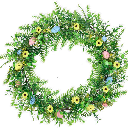Christmas Decorations Garland, 180CM Easter Eggs Wreath, Artificial Spring Vine Garlands for Front Door Home Kitchen Fireplace Indoor Outdoor Holiday Party DIY Easter Decor