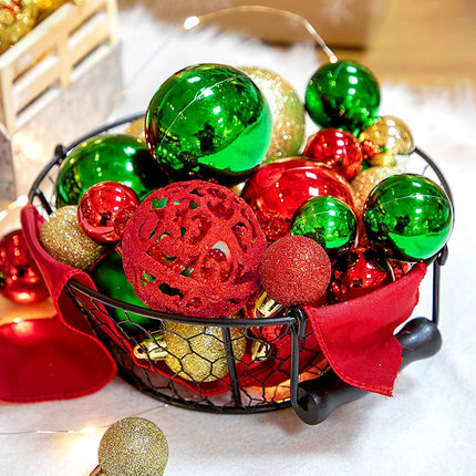101 PCS Christmas Balls Ornaments Set for Christmas Xmas Trees, Shatterproof Plastic Baubles Christmas Balls and Tree Topper for Christmas Holiday Decorations