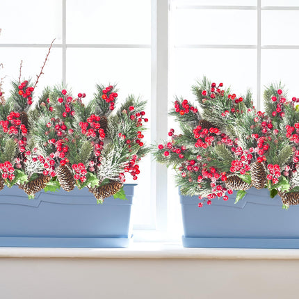 10 Pack Artificial Pine Branches Fake Greenery Pine Picks Artificial Red Berry Stems Christmas Pine Needles for Garland Wreath Christmas and Home Garden Decor