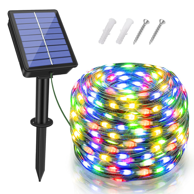 Solar String Lights 120LED 40FT, IP67 Waterproof Solar Lights for Outside with 8 Lighting Modes, d Solar Panel Fairy Lights for Garden Party Wedding Decorations (Multicolor) …