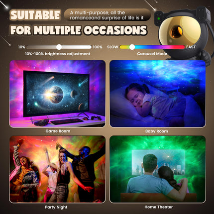 Black Astronaut Star Galaxy Projector, Starry Nebula Ceiling LED Night Light Lamp with Timer Remote, Kids Bedroom Adults Gaming Room Decor Aesthetic, for Christmas, Birthdays, Valentine's Day