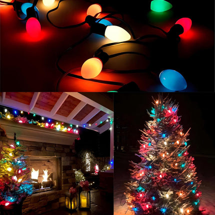 25 Pack C7 Led Multicolor Christmas Replacement Light Bulbs for Outdoor String Lights, E12 Candelabra Base Bulbs, 0.6W Energy-Efficient LED Bulbs, C7 Shatterproof Led Night Lights Candles Bulb