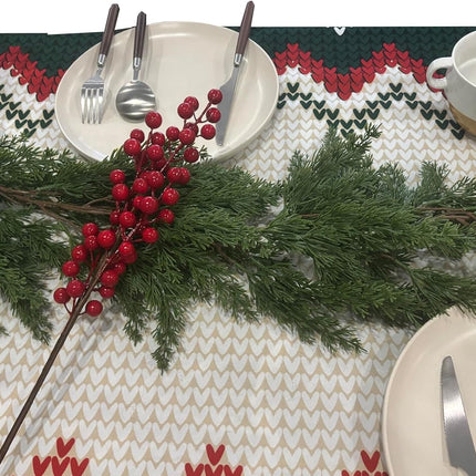 Christmas Garland with Warm White 50 LED Lights 6FT Greenery Garland Decorations for Winter Holiday Mantle Stairs Table Outdoor Artificial Pine and Cypress Garlands, Batteries Operated