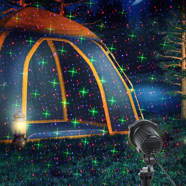 Outdoor Christmas Laser Light，Red and Green Cross Star and Blue Christmas Laser Lights for Christmas and Holidays and Festive Decorations and Garden Decoration