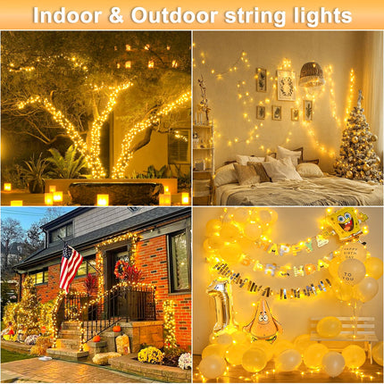 250 LED Christmas Lights Outdoor, 82ft 8 Modes Clear Wire Christmas String Lights Indoor, Plug in Twinkle Fairy Lights for Bedroom Wedding Tree Christmas Decorations, Warm White