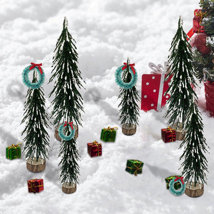 18 Pcs Mini Christmas Trees Decorations,Mini Christmas Wreaths,Christmas Shiny Mini Boxes Ornaments,DIY Crafts Mini Pine Tree for Christmas Party Home Table Top Decor Winter Ornaments (18)