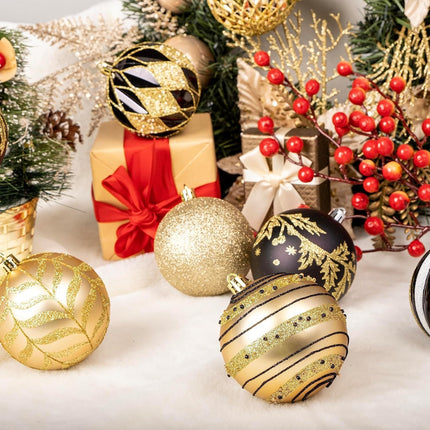 30 pcs Christmas Ball Ornaments Shatterproof Christmas Tree Decorations Tree Balls for for Xmas Tree Holiday Wreath Garland Decor Ornaments (Black)