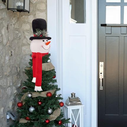 Christmas Tree Topper Snowman Hugger Santa Christmas Tree Topper Xmas Holiday Winter Wonderland Party Year Decoration Ornament Supplies