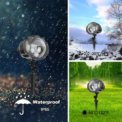 Borelor Snowfall LED Lights IP65 Waterproof Mini Christmas Snowflake Projector Lamp Indoor Outdoor Year Decoration Light with RF Remote & Timer(High Brightness)