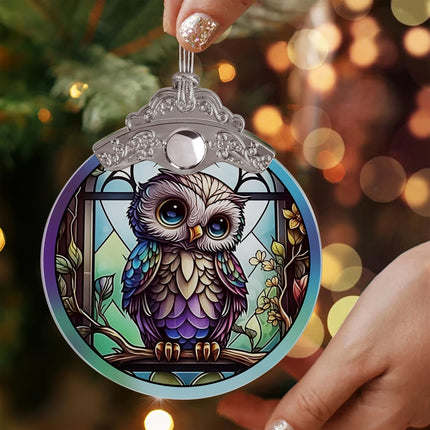 Owl Christmas Ornaments - Owl Hanging Ornament - Owl Christmas Decor - Owl Suncatchers for Windows - Christmas Owl s - Owl Lovers s - Owl Ornaments for Christmas Tree