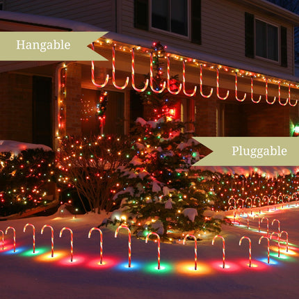 24-Pack d Solar Christmas Candy Cane Lights, Solar Pathway Lights Waterproof, Christmas Decorations Outdoor with 8 Modes for Party Patio Garden Lawn Yard Decor