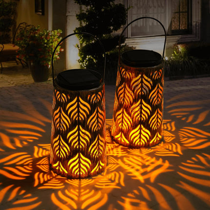 Solar Lanterns Outdoor Waterproof for Garden: Hanging Solar Lights Décor for Outside Patio Yard Porch Walkway