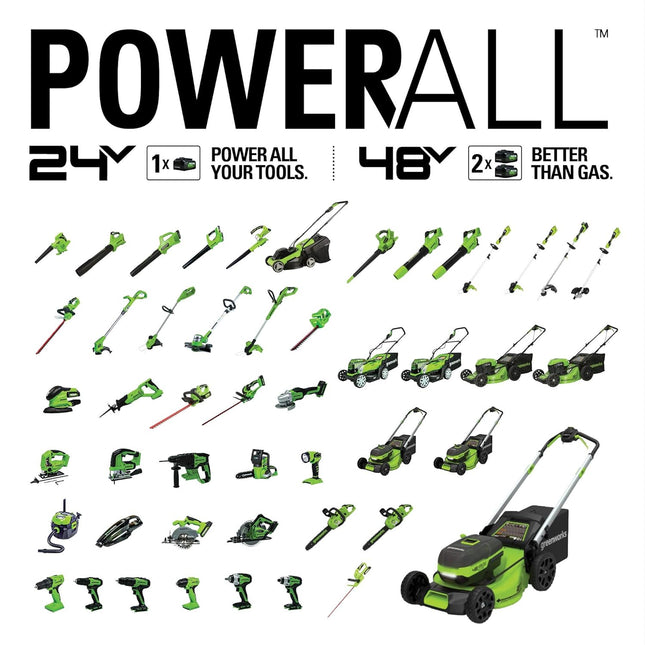 Greenworks 24V 20-Inch Cordless Hedge Trimmer, Battery Not Included, HT24B01