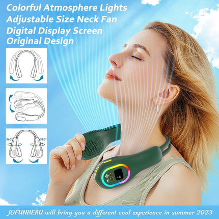 Neck Fan Portable, Rechargeable Wearable Fan, Personal Fans For Your Neck, Adjustable Air Direction Width, Flexible Cooling Fan